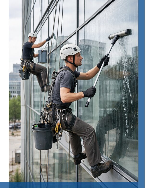 Мойка витражей альпинистами в Истре от 711 р. под ключ|ВЫСОТНИК-Ста