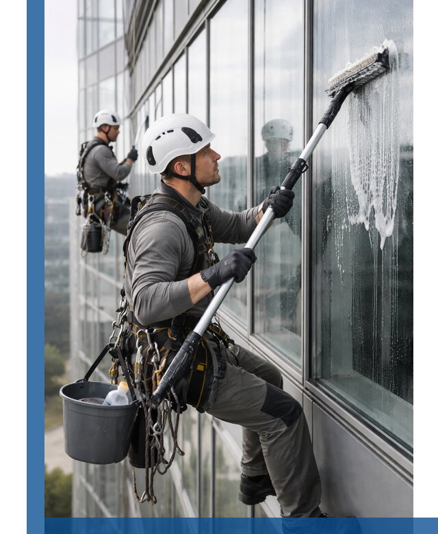 Высотная мойка сплошного остекления с выездом в Истре