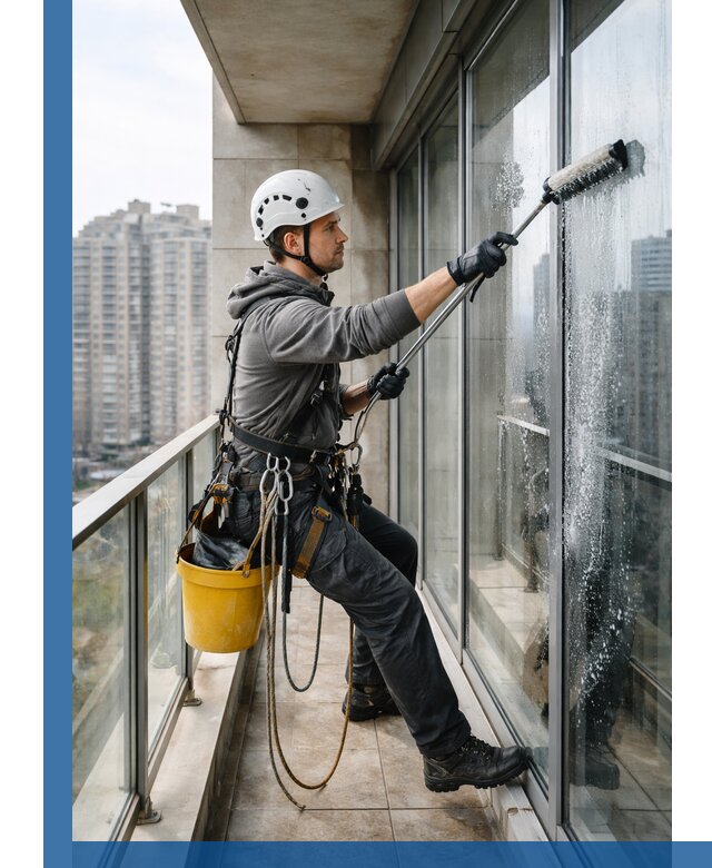 Профессиональная мойка балконного остекления в Истре