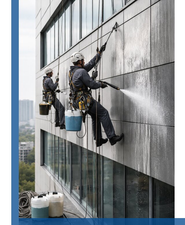 Профессиональная мойка вентилируемых фасадов в Истре