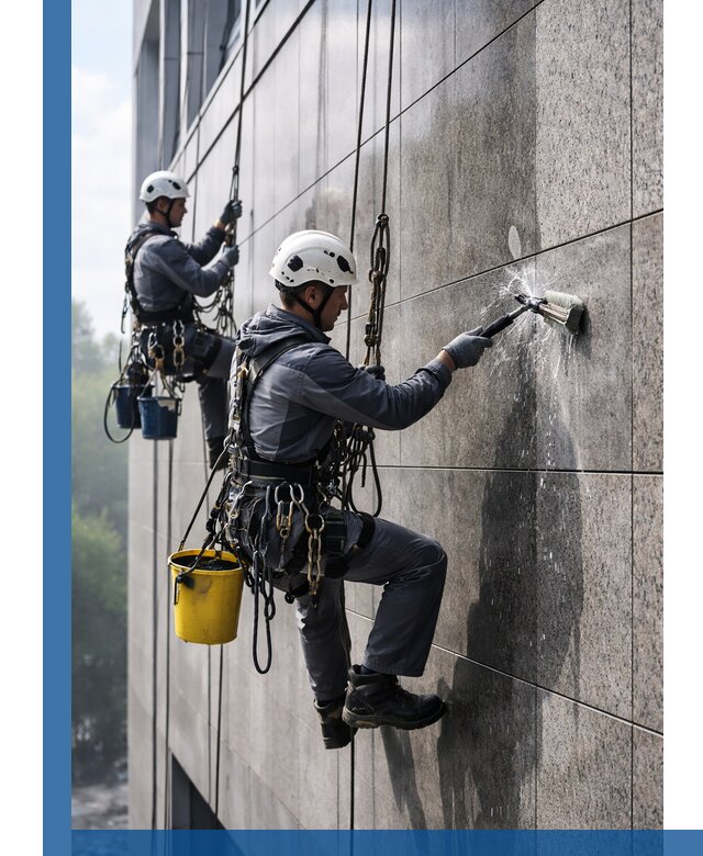 Профессиональная мойка фасада из керамогранита в Истре