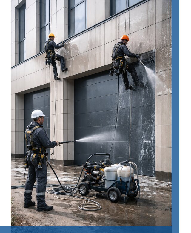 Послестроительная мойка фасада в Истре от 305 р. | ВЫСОТНИК-Ста