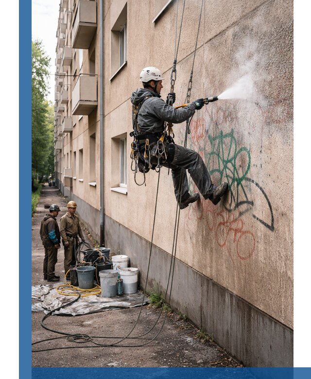 Удаление граффити с фасада в Истре без следов и повреждений