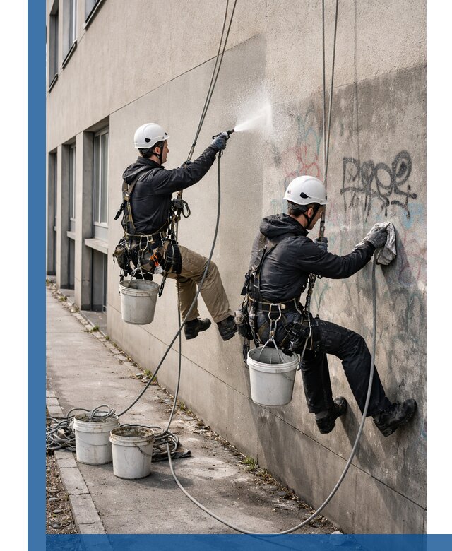 Антиграффити покрытие фасада с защитой от надписей в Истре