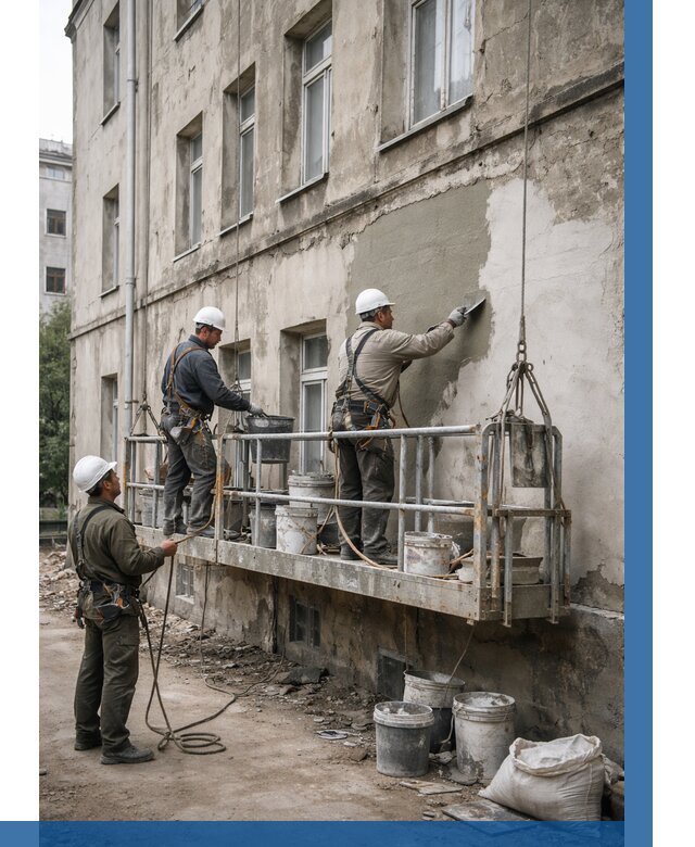 Капитальный ремонт фасада в Истре от 4267 р. | ВЫСОТНИК-Ста