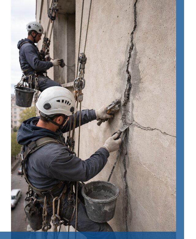 Заделка трещин на фасаде в Истре от 914 р. | ВЫСОТНИК-Ста