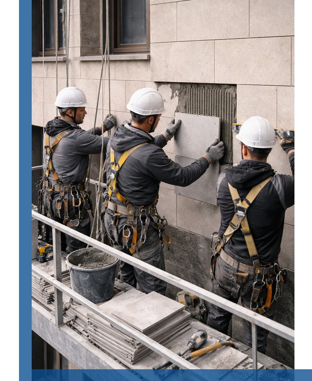 Ремонт облицовки фасада плиткой в Истре с гарантией