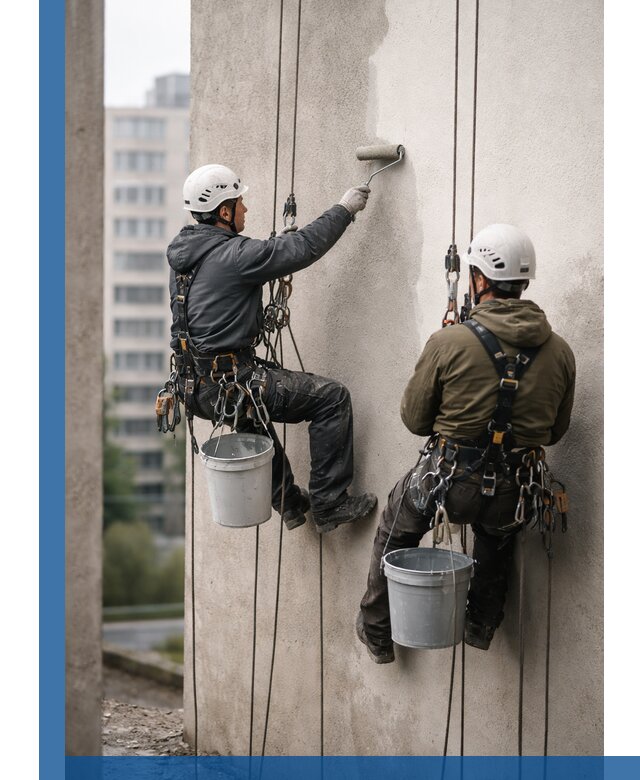 Покраска фасадов высотными альпинистами в Истре с гарантией