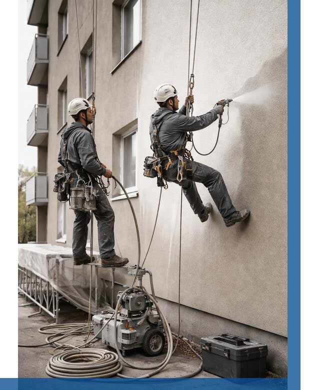 Безвоздушная покраска фасада в Истре от 224 р/м² | ВЫСОТНИК-Ста