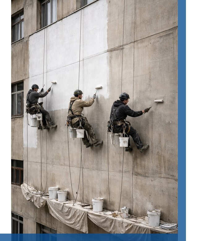 Покраска бетонного фасада в Истре от 356 р за м2 | ВЫСОТНИК-Ста