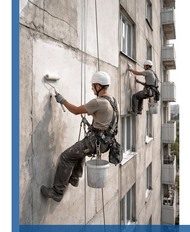 Покраска бетонного фасада в Истре для жилых и промышленных объектов