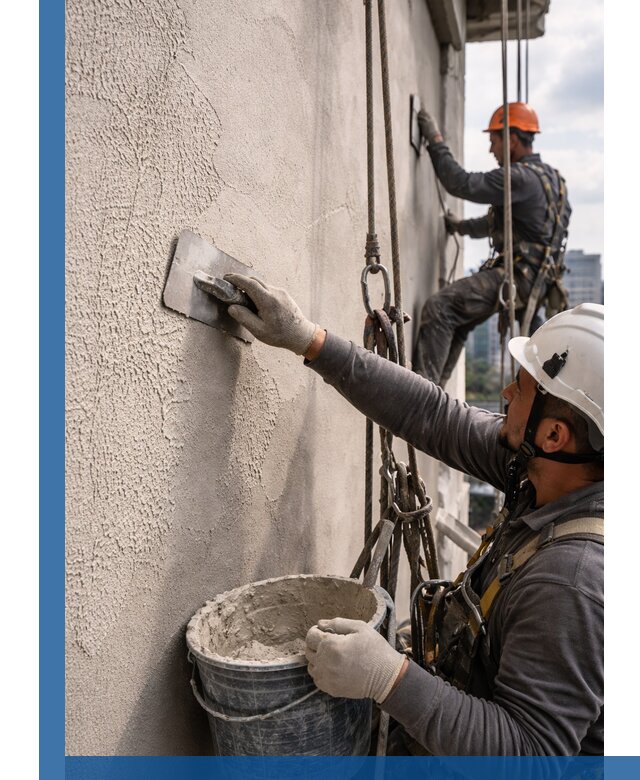 Декоративная штукатурка фасада с утеплением и защитой в Истре