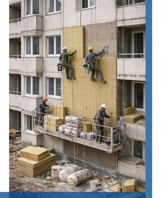 Утепление фасада минватой в Истре от 1524 р. | ВЫСОТНИК-Ста