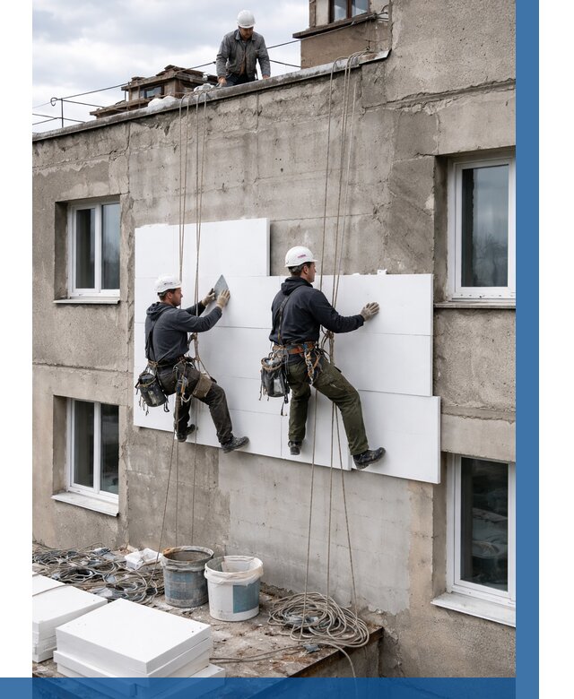 Утепление фасада пенополистиролом в Истре от 1829 р. | ВЫСОТНИК-Ста