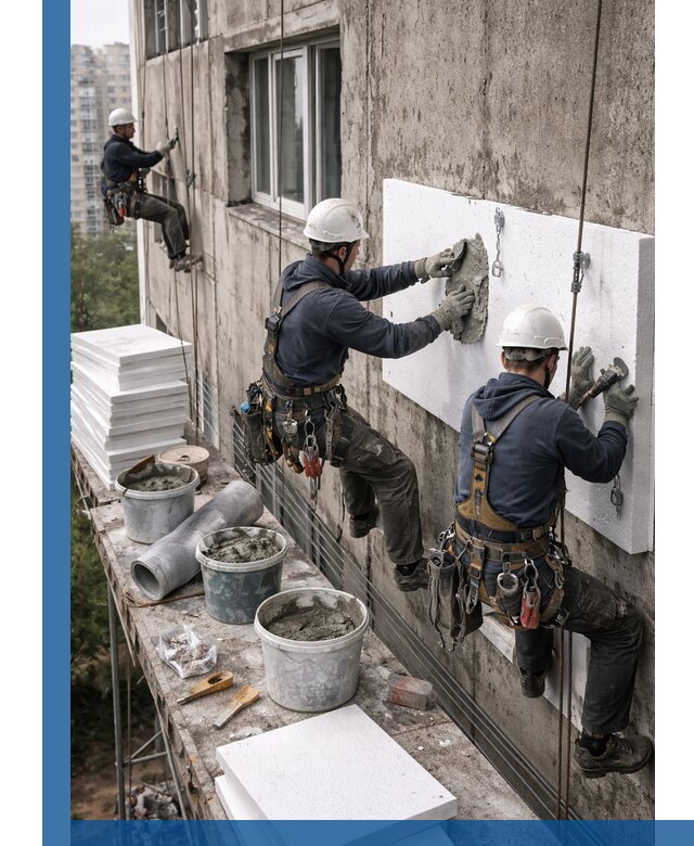 Утепление фасада пенополистиролом в Истре под ключ