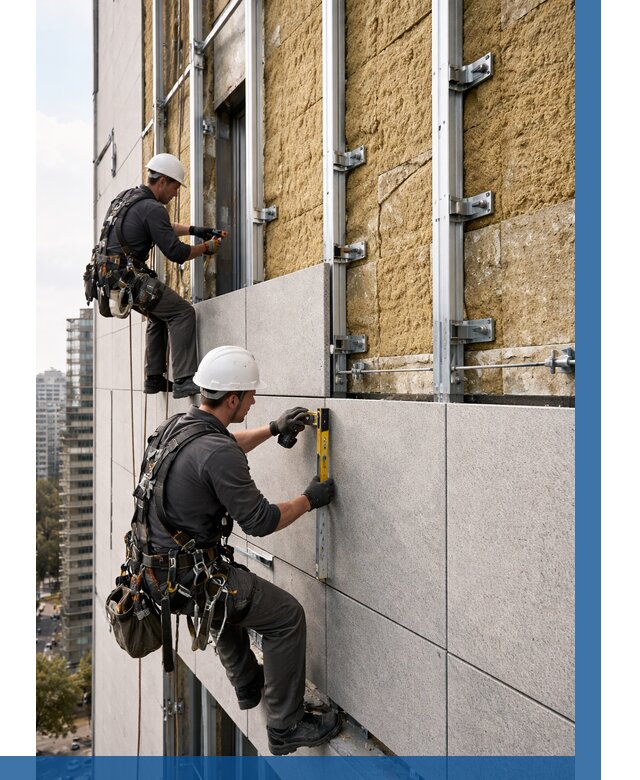 Монтаж вентилируемого фасада в Истре от 3556 р. | ВЫСОТНИК-Ста