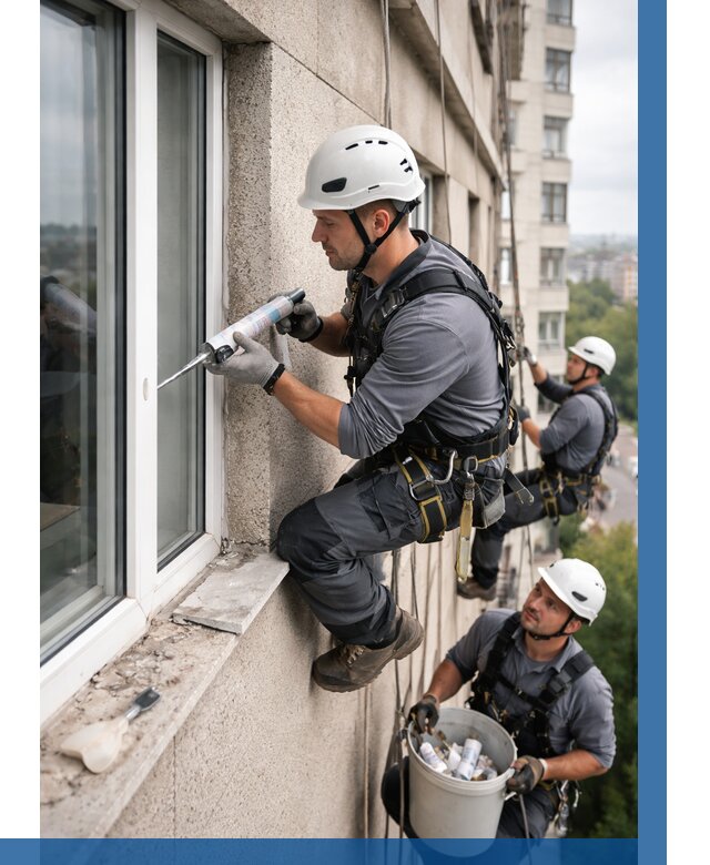 Герметизация оконных швов снаружи в Истре от 1524 р. | ВЫСОТНИК-Ста