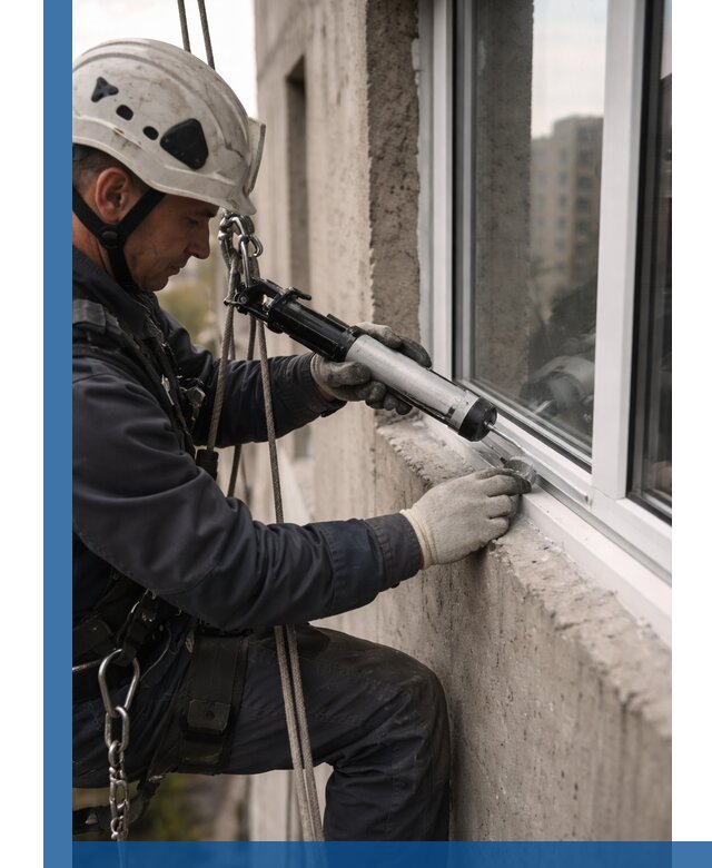 Герметизация оконных швов снаружи в Истре профессионально