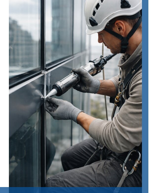 Герметизация стыков витража в Истре от 1219 р. | ВЫСОТНИК-Ста