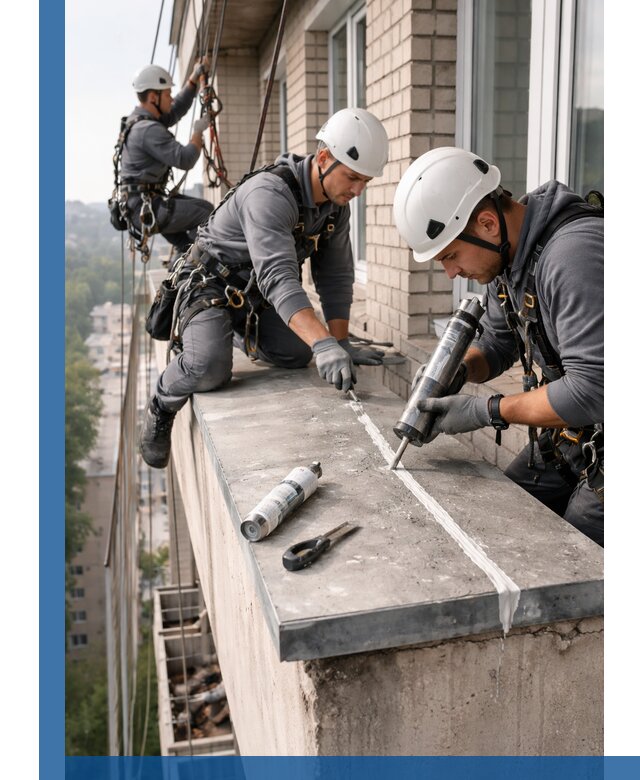 Герметизация балконного козырька в Истре профессионально