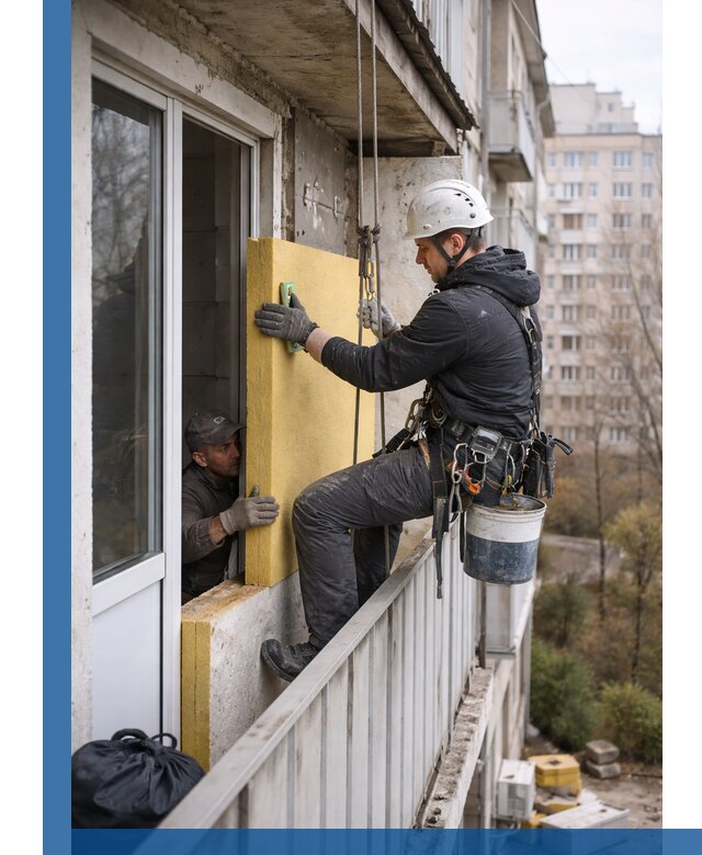 Профессиональное утепление балкона снаружи в Истре под ключ