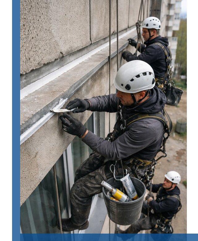 Герметизация примыкания балкона в Истре под ключ с гарантией