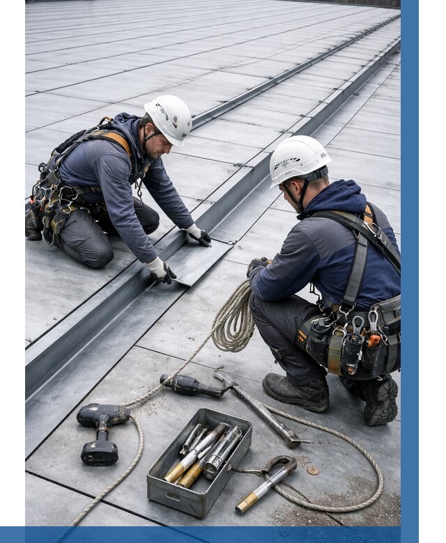 Ремонт фальцевой кровли в Истре от 711 р. | ВЫСОТНИК-Ста