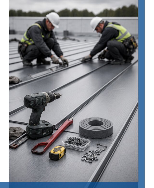 Монтаж фальцевой кровли в Истре от 1829 р. | ВЫСОТНИК-Ста