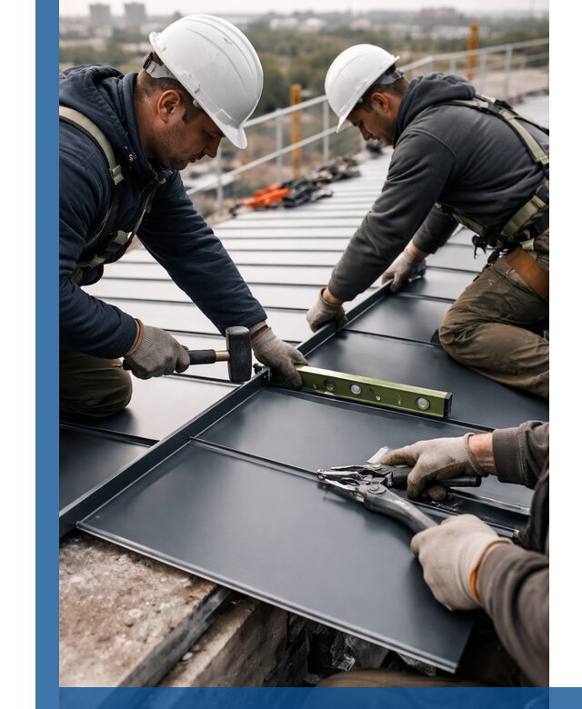 Монтаж фальцевой кровли в Истре для промышленных зданий