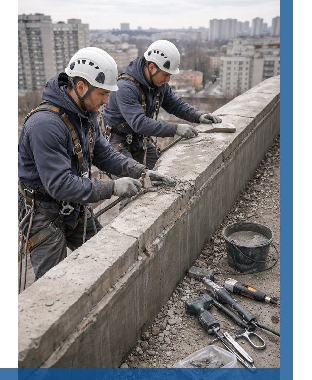 Ремонт парапета на кровле в Истре от 1524 р. | ВЫСОТНИК-Ста