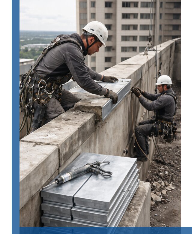 Замена парапетных крышек и установка новых в Истре