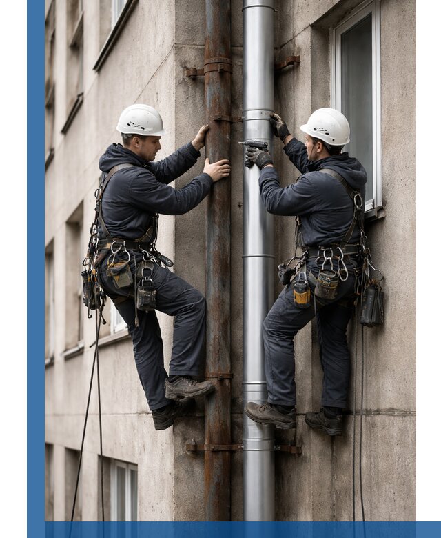 Замена водосточных труб в Истре: монтаж и демонтаж под ключ
