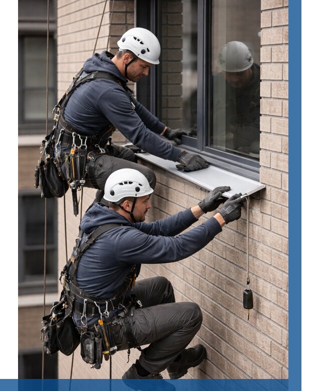 Монтаж оконных отливов под ключ в Истре от 3556 р. | ВЫСОТНИК-Ста