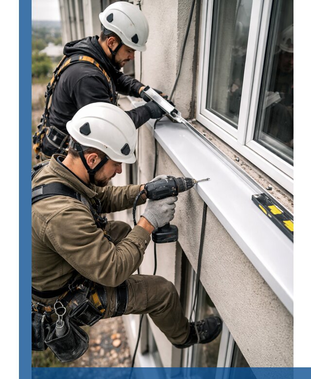 Профессиональный монтаж оконных отливов и отведения воды в Истре