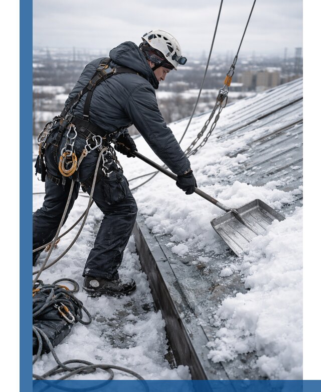 Профессиональная очистка кровли от снега и наледи в Истре