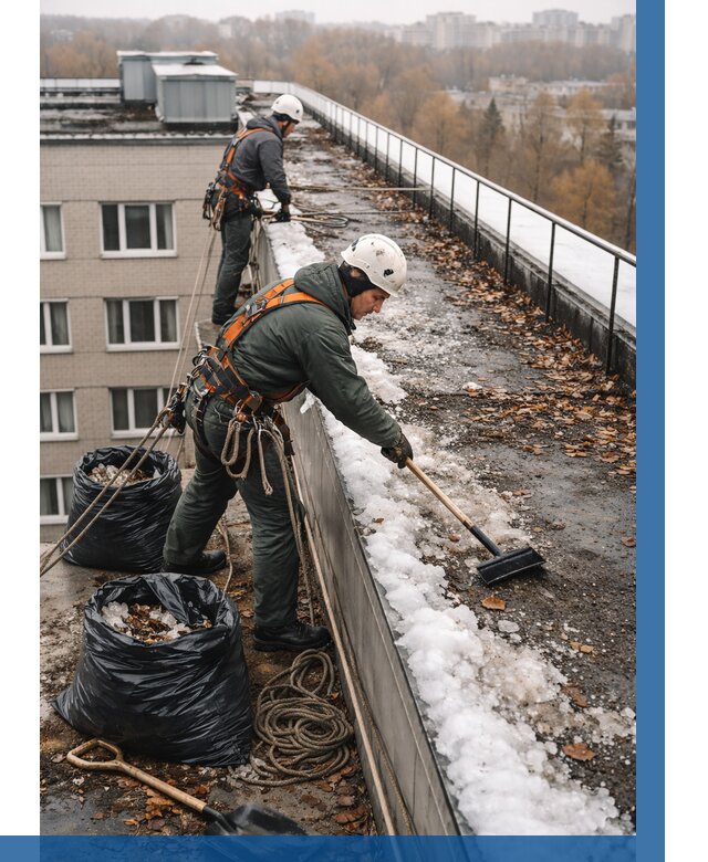 Очистка кровли по периметру в Истре от 559 р. | ВЫСОТНИК-Ста