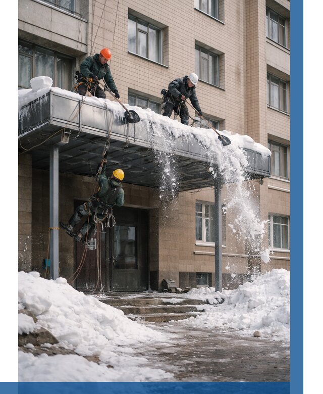 Очистка козырьков от снега в Истре от 3556 р. | ВЫСОТНИК-Ста