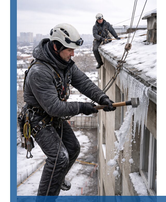 Сбивание и удаление сосулек с крыши в Истре безопасно
