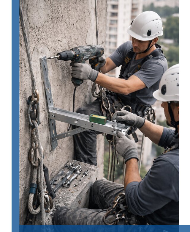 Установка кронштейнов кондиционера и крепежа в Истре