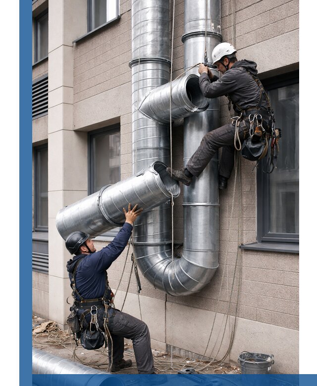 Монтаж фасадных воздуховодов в Истре с герметизацией и крепежом