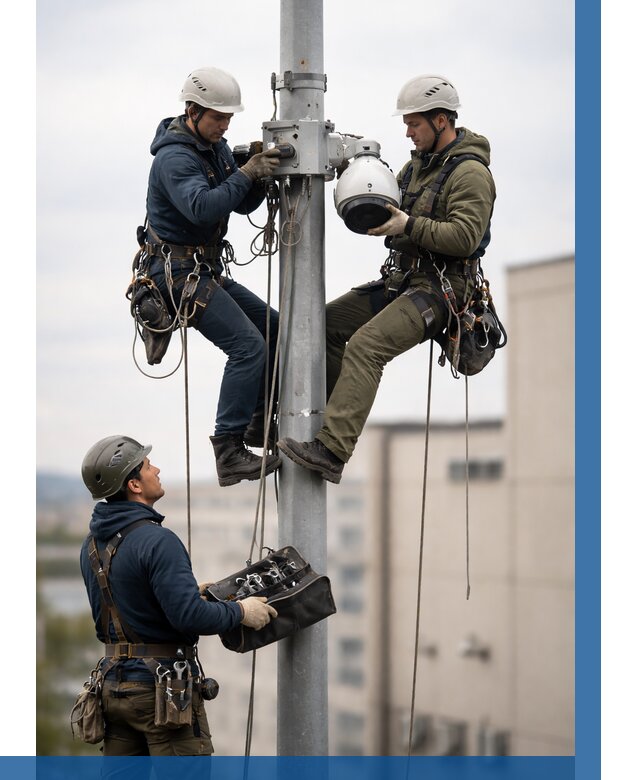 Установка видеокамер на мачте в Истре от 8636 р. | ВЫСОТНИК-Ста