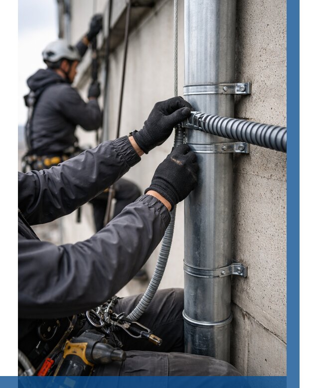 Монтаж гофры для кабеля в Истре от 305 р. | ВЫСОТНИК-Ста