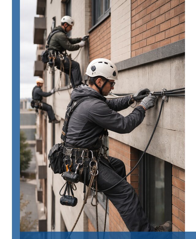 Крепление кабеля на фасаде монтаж и крепеж в Истре