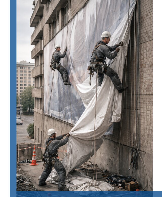 Демонтаж баннеров с фасада в Истре оперативно и безопасно