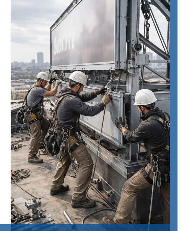 Монтаж крышной рекламной конструкции в Истре от 60960 р.|ВЫСОТНИК-Ста