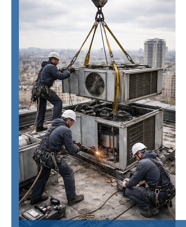 Демонтаж крышной установки в Истре любой сложности