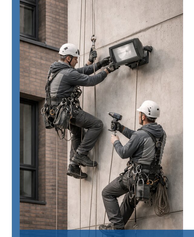 Профессиональный монтаж фасадных прожекторов в Истре под ключ