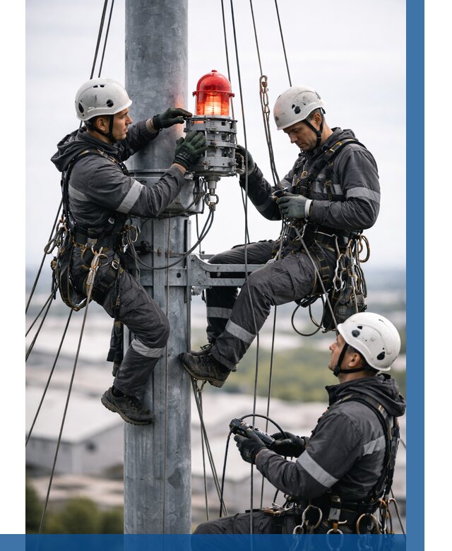 Монтаж заградительных огней в Истре от 8636 р. | ВЫСОТНИК-Ста