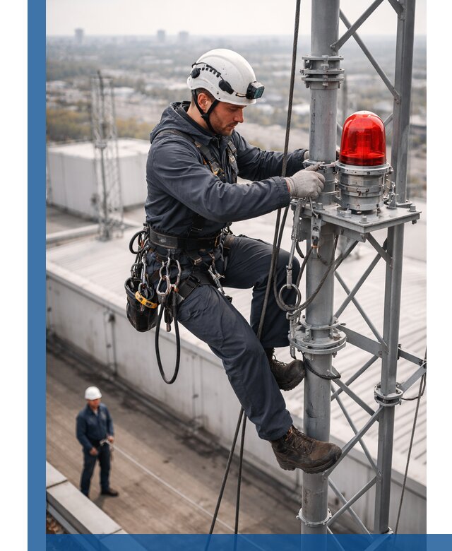 Монтаж заградительных огней и обслуживание объектов в Истре