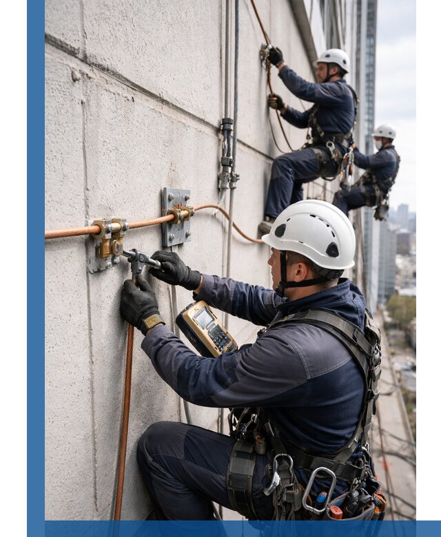 Монтаж системы заземления здания и молниезащиты в Истре